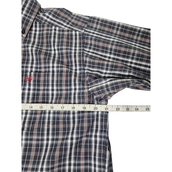 Ariat Pro Series Button Up Long Sleeve Shirt Men’s Small Plaid Western - Picture 10 of 11